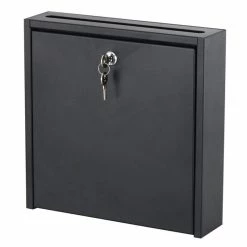 Hot Sale 😀 Scranton & Co Small Wall-Mounted Mailbox With Lock In Black 😉