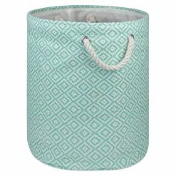 Best Sale 🥰 DII 13.75" Rectangle Modern Paper Medium Geo Diamond Bin In Aqua Blue 👏