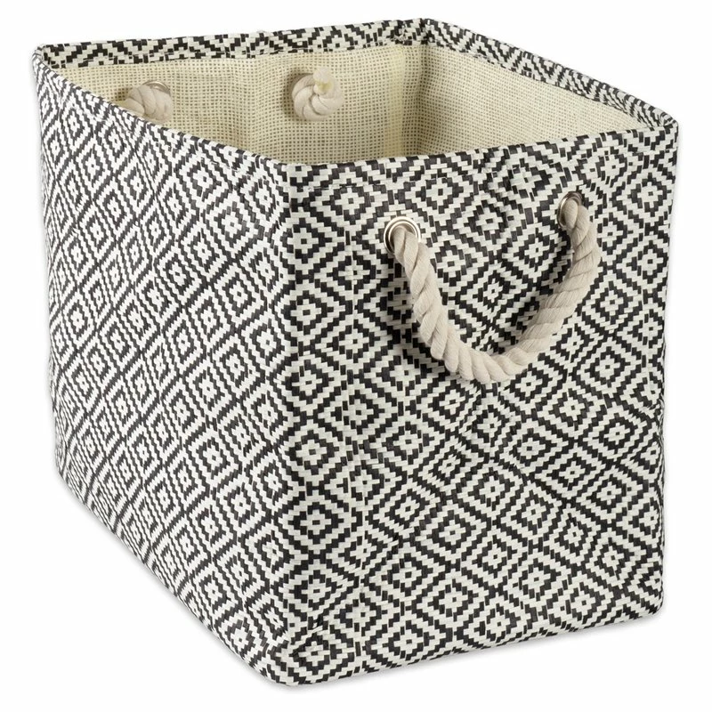 Best deal ๐ DII 12" Rectangle Modern Paper Large Geo Diamond Bin In Black โญ