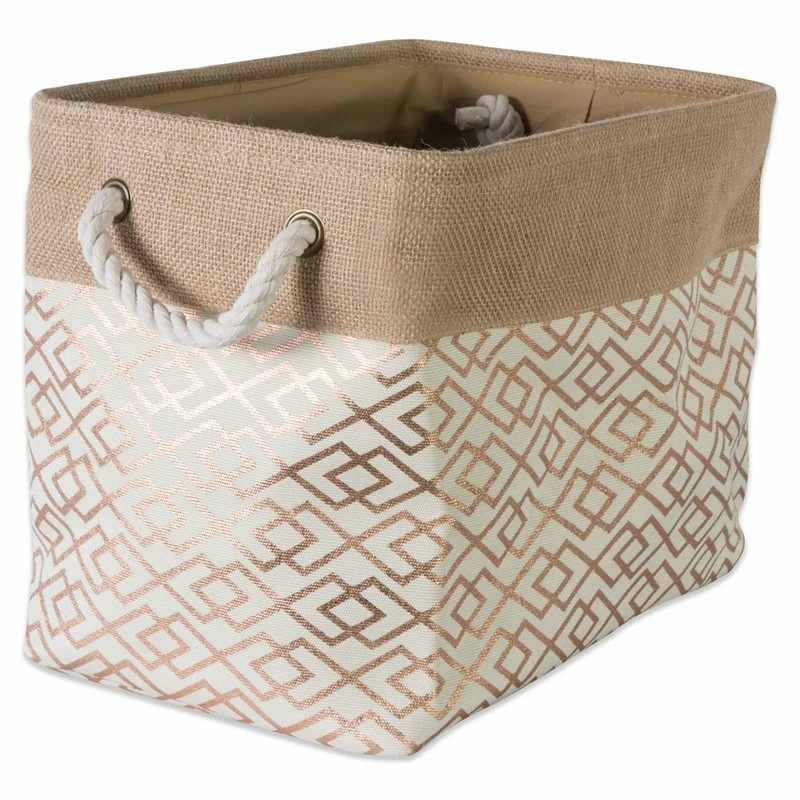Best reviews of ๐ DII 8" Rectangle Modern Fabric Small Burlap Diamond Storage Bin In Bronze ๐