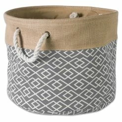 Top 10 🔥 DII 12" Round Modern Fabric Small Burlap Diamond Storage Bin In Gray 👍