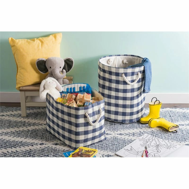 Top 10 ๐ DII 10" Rectangle Modern Style Paper Medium Checkers Bin In Blue โ๏ธ - Image 2