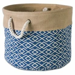Top 10 🔔 DII 16" Round Modern Fabric Large Burlap Diamond Storage Bin In Navy 😍