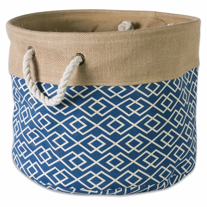 Top 10 ๐ DII 16" Round Modern Fabric Large Burlap Diamond Storage Bin In Navy ๐