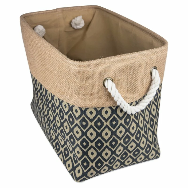 Brand new ✔️ DII 12" Rectangle Modern Fabric Large Burlap Ikat Storage Bin In Black 🛒