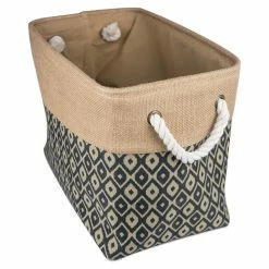 Best reviews of โจ DII 8" Rectangle Modern Fabric Small Burlap Ikat Storage Bin In Black ๐