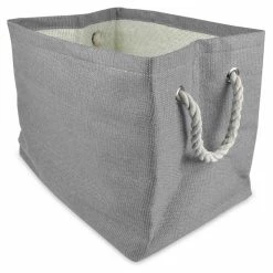 Best Sale 🎁 DII 14" Rectangle Modern Style Paper Medium Solid Basket In Gray 🎉