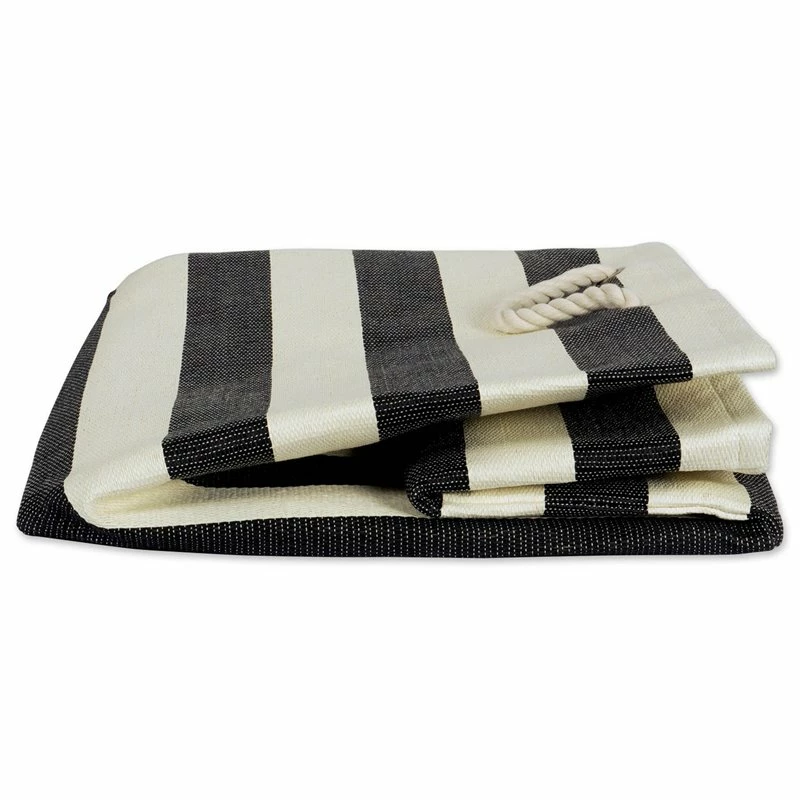 Outlet 😍 DII 15" Rectangle Modern Paper Large Stripe Basket In Black Finish 🔥 - Image 3