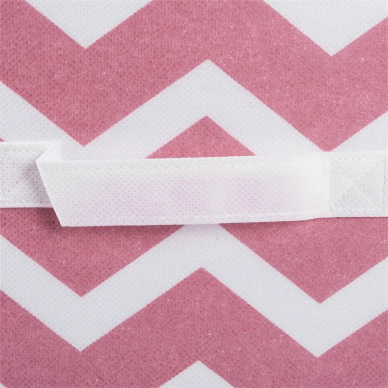 Cheapest ๐ DII 11" Square Nonwoven Polyester Cube Chevron Storage Bin In Pink (Set Of 2) ๐งจ - Image 2