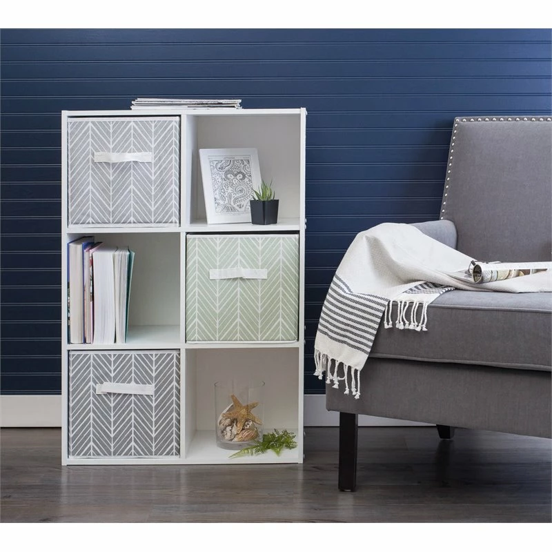 Best Sale ๐งจ DII 11" Square Polyester Cube Herringbone Storage Bin In Mauve Pink (Set Of 2) ๐ - Image 2