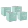 Best reviews of 🧨 DII 11" Square Polyester Cube Lattice Storage Bin In Aqua Blue (Set Of 4) 🎁