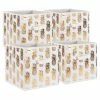 Best deal ✔️ DII 11" Square Polyester Cube Pineapple Storage Bin In White/Gold (Set Of 4) 😍