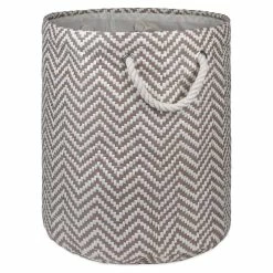 Wholesale 💯 DII 13.75" Round Modern Style Paper Medium Chevron Bin In Stone 🎁