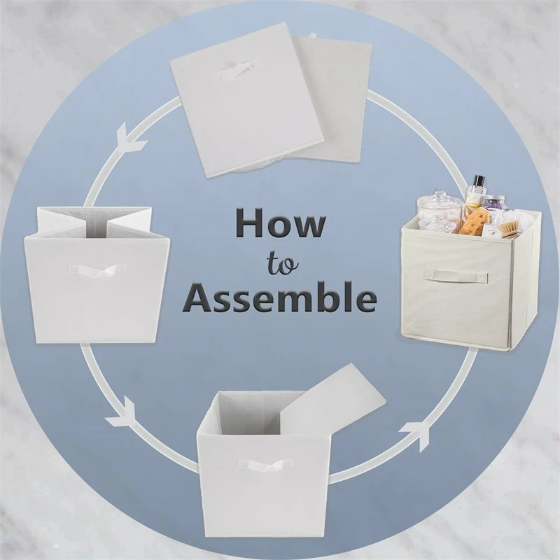 Flash Sale 🌟 DII 11" Square Nonwoven Solid PP Plastic Cube Storage Bin In White (Set Of 2) 🔔 - Image 3