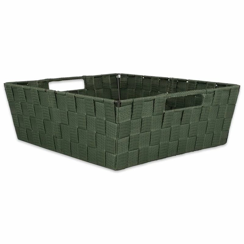 Flash Sale ๐ DII 15" Trapezoid Modern Nylon Basketweave Bin In Olive Green (Set Of 2) ๐ฅฐ - Image 2