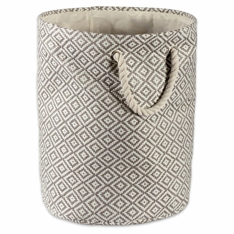 Cheap ๐ DII Round Modern Style Paper Large Geo Diamond Storage Bin In Gray ๐