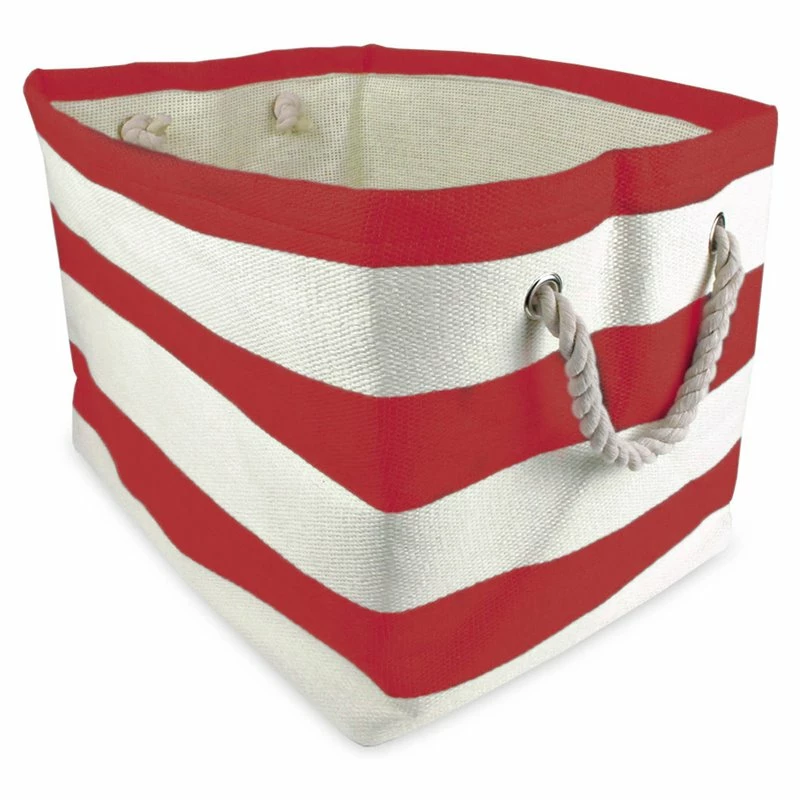 Best reviews of โค๏ธ DII 15" Rectangle Modern Paper Large Stripe Basket In Red Finish โ