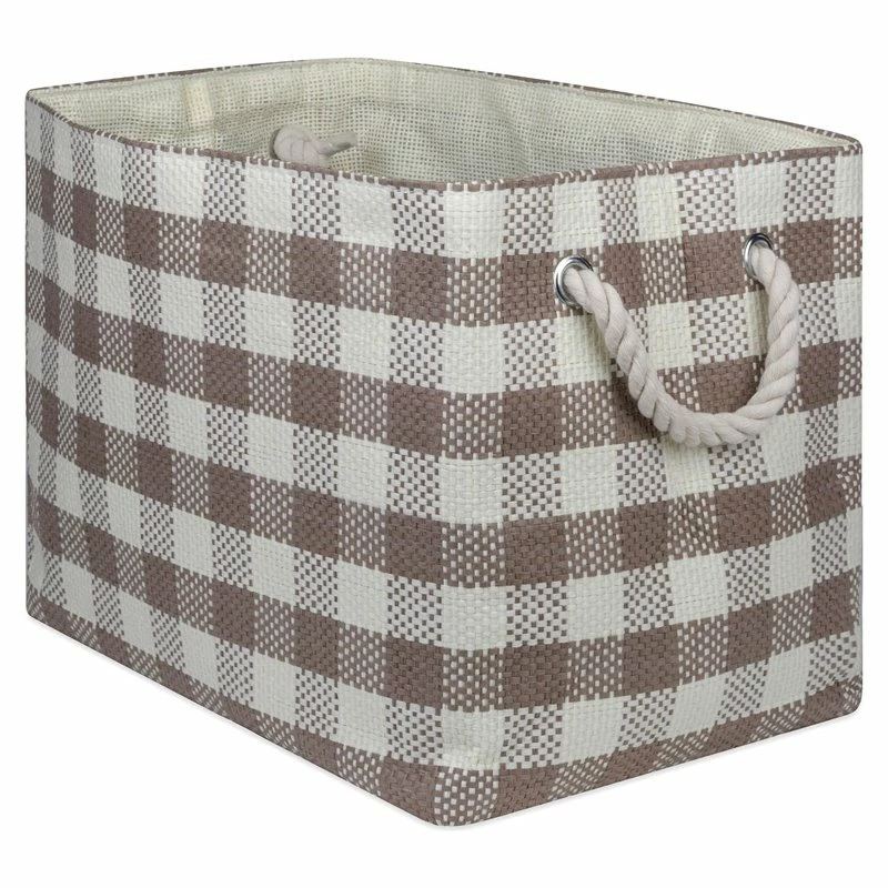Outlet 🔔 DII 12" Rectangle Modern Style Paper Large Checkers Bin In Stone 🔥