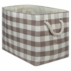 Best Sale 👍 DII 10" Rectangle Modern Style Paper Medium Checkers Bin In Stone ❤️