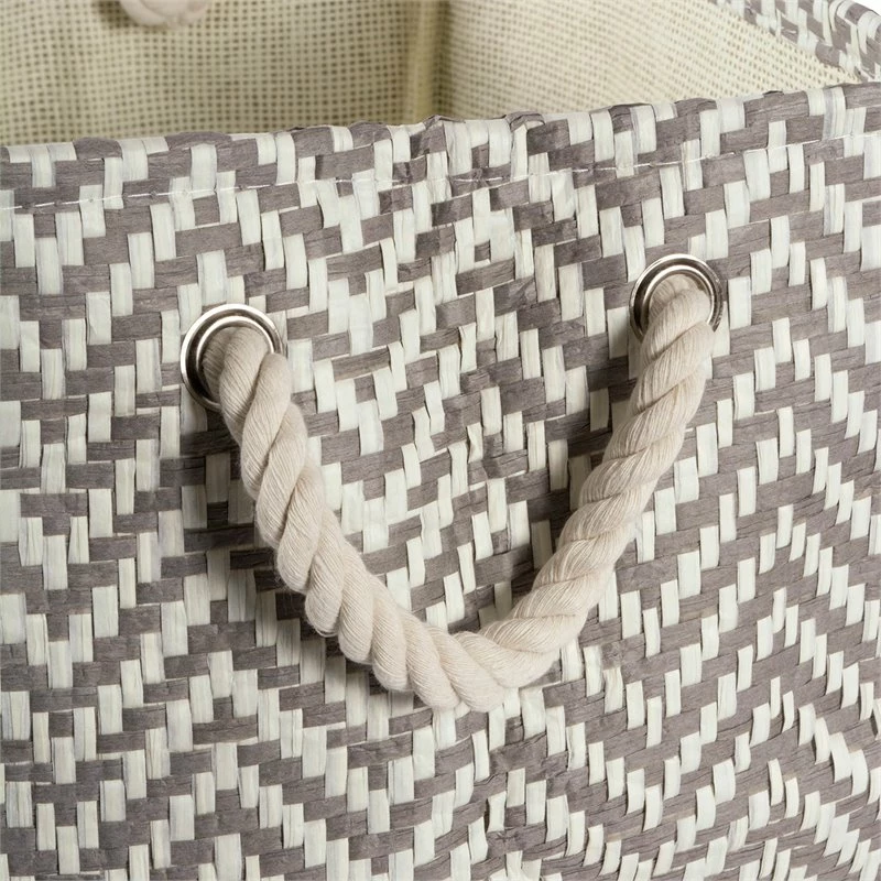 Wholesale ๐งจ DII 10" Rectangle Modern Style Paper Medium Chevron Bin In Gray ๐ - Image 3