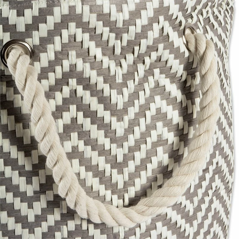 Discount ✨ DII 15" Round Modern Style Paper Large Chevron Bin In Gray Finish 😉 - Image 3