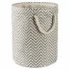 Promo 😀 DII 13.75" Round Modern Style Paper Medium Chevron Bin In Gray ⌛