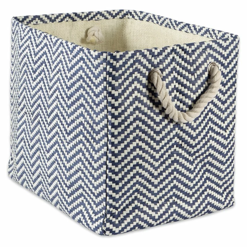 Promo ๐ DII 10" Rectangle Modern Style Paper Small Chevron Bin In Blue ๐
