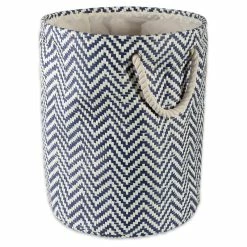 Best Sale 😉 DII 15" Round Modern Style Paper Large Chevron Bin In Blue Finish 🥰