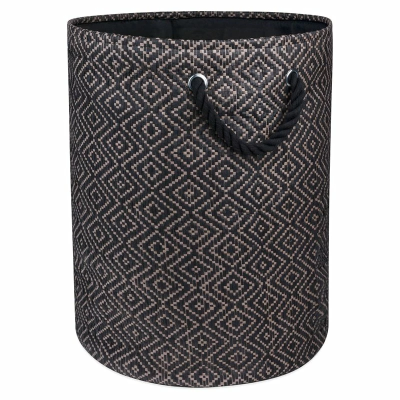 Deals 🔔 DII 15" Round Modern Paper Large Diamond Basketweave Bin In Black ❤️