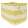 Best Pirce 💯 DII Rectangle Modern Style Paper Stripe Small Storage Bin In Yellow ✔️