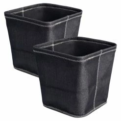 Best Sale 😍 DII 11" Trapezoid Fabric Zig-Zag Storage Bin In Variegated Black (Set Of 2) 😍