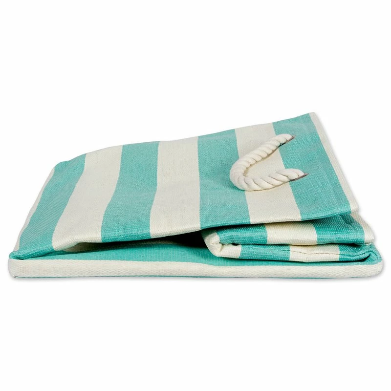 Coupon โค๏ธ DII Square Modern Style Paper Stripe Cube Storage Bin In Aqua Blue โ๏ธ - Image 2