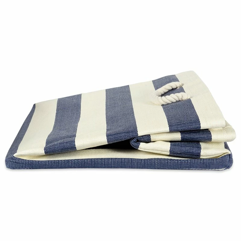 Coupon ๐ DII Square Modern Style Paper Stripe Cube Storage Bin In Nautical Blue ๐ - Image 2