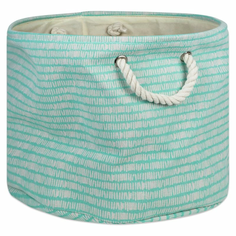 Coupon โจ DII Round Modern Polyester Keeping Score Medium Storage Bin In Aqua Blue โ
