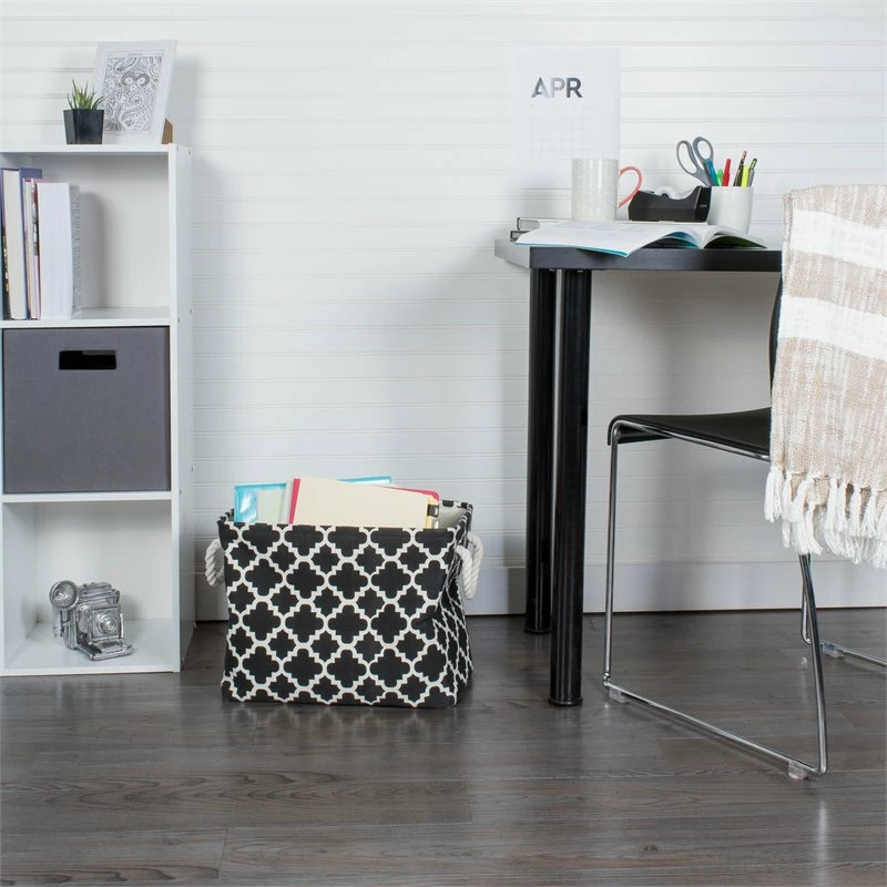 Best Sale ❤️ DII Rectangle Modern Polyester Lattice Large Storage Bin In Black 😍 - Image 2
