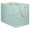 Best Pirce 🔔 DII Rectangle Modern Paper Pinstripe Medium Storage Bin In Aqua Blue ⌛