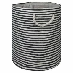 Best reviews of ๐ฅฐ DII Round Modern Style Paper Pinstripe Large Storage Bin In Black ๐
