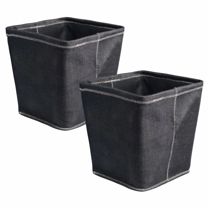 Best deal ๐ DII 12.9" Trapezoid Fabric Zig-Zag Storage Bin In Variegated Black (Set Of 2) โ