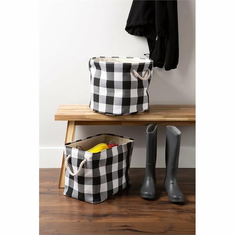 Best Pirce 😍 DII Rectangle Polyester Buffalo Check Large Storage Bin In Black/White 🥰 - Image 3
