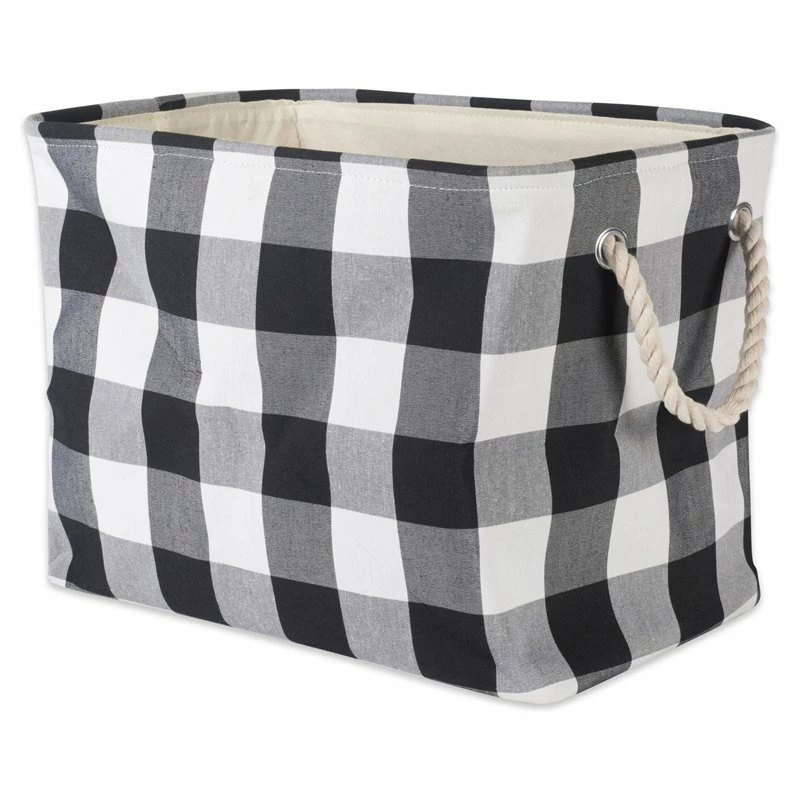 Best Pirce 😍 DII Rectangle Polyester Buffalo Check Large Storage Bin In Black/White 🥰