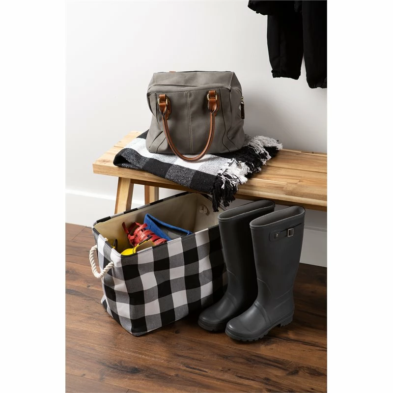 Flash Sale ๐ DII Rectangle Polyester Buffalo Check Medium Storage Bin In Black/White โ๏ธ - Image 3