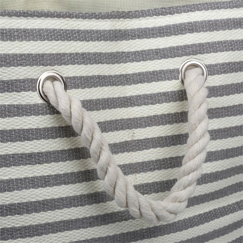Buy ✨ DII Rectangle Modern Style Paper Pinstripe Medium Storage Bin In Gray ✨ - Image 2