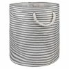 Best deal 😉 DII Round Modern Style Paper Pinstripe Large Storage Bin In Gray ✔️