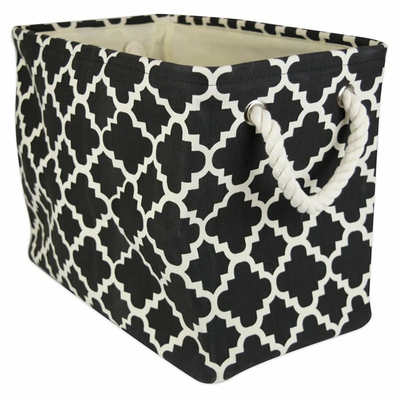 Buy 🎉 DII Rectangle Modern Polyester Lattice Small Storage Bin In Black 🥰