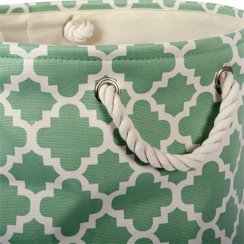Brand new 💯 DII Round Modern Polyester Lattice Medium Storage Bin In Bright Green 😍 - Image 2