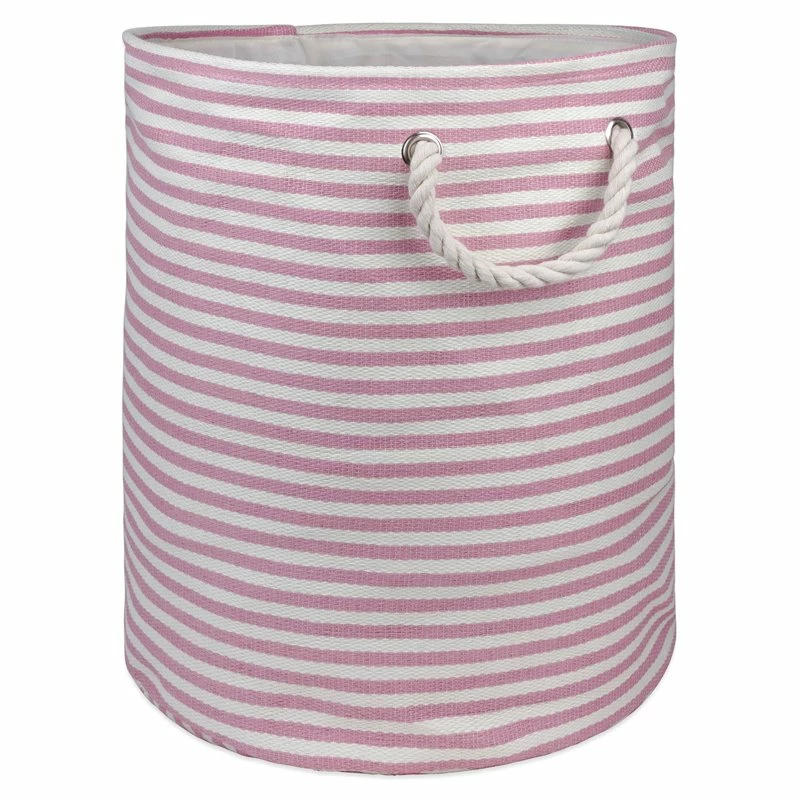Wholesale โญ DII Round Modern Paper Pinstripe Medium Storage Bin In Rose Pink ๐
