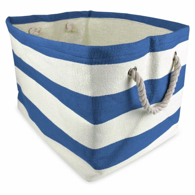 Promo ๐ DII Rectangle Modern Style Paper Stripe Large Storage Bin In Blueberry โค๏ธ