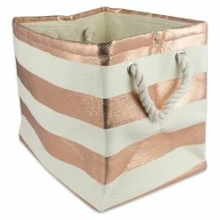 Best reviews of 👏 DII Rectangle Modern Style Paper Stripe Medium Storage Bin In Copper 🤩