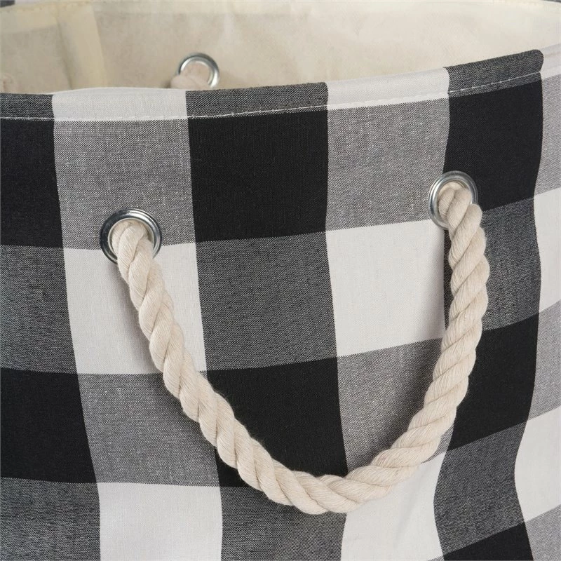New ๐ฅฐ DII Round Polyester Buffalo Check Medium Storage Bin In Black/White ๐คฉ - Image 2