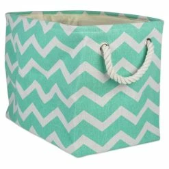 Best deal 😉 DII Rectangle Modern Polyester Chevron Large Storage Bin In Aqua Blue 🛒